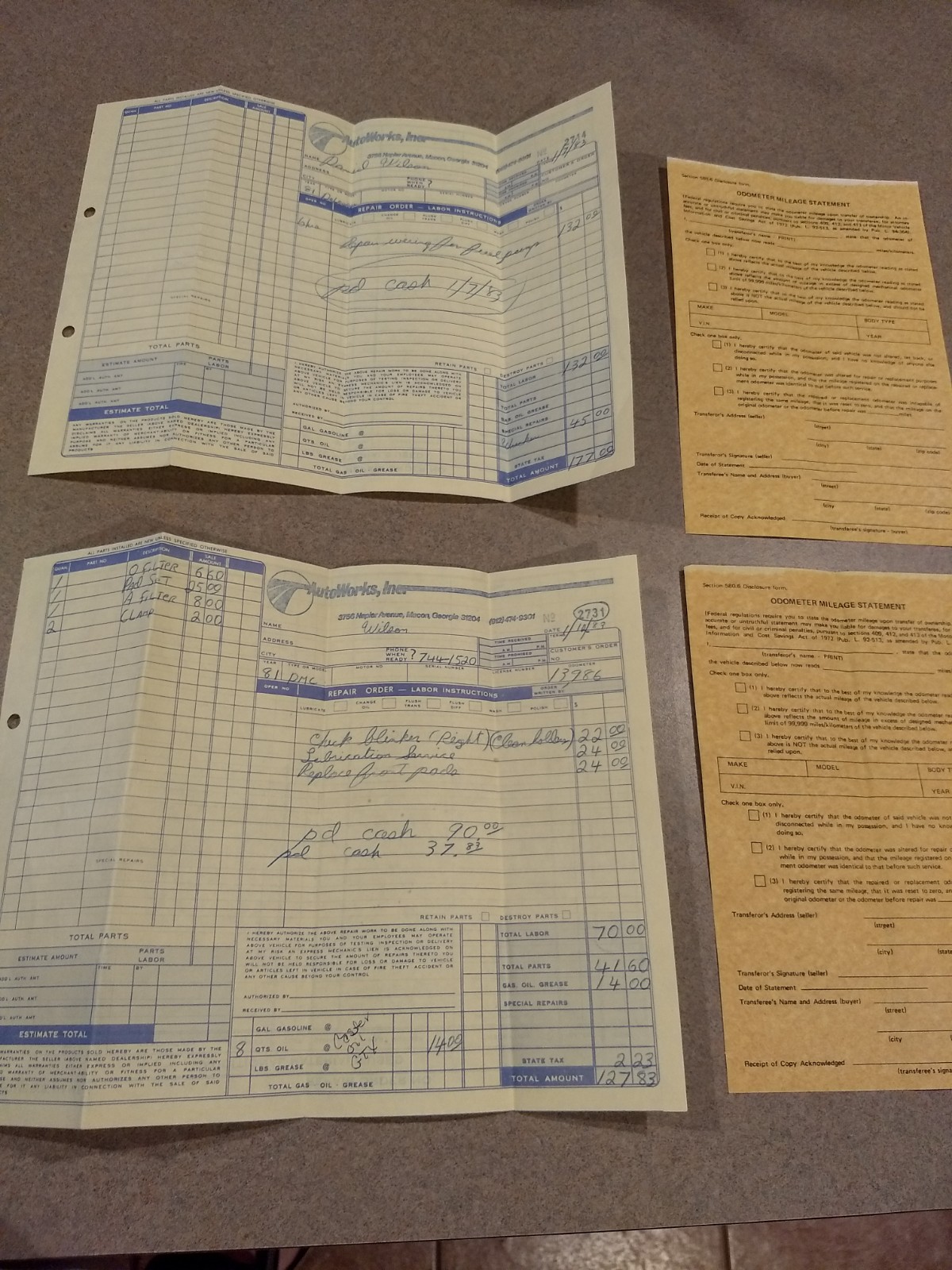 Owners Manual, Maintenance Record, Caddy