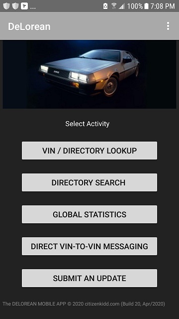 The DeLorean Mobile App